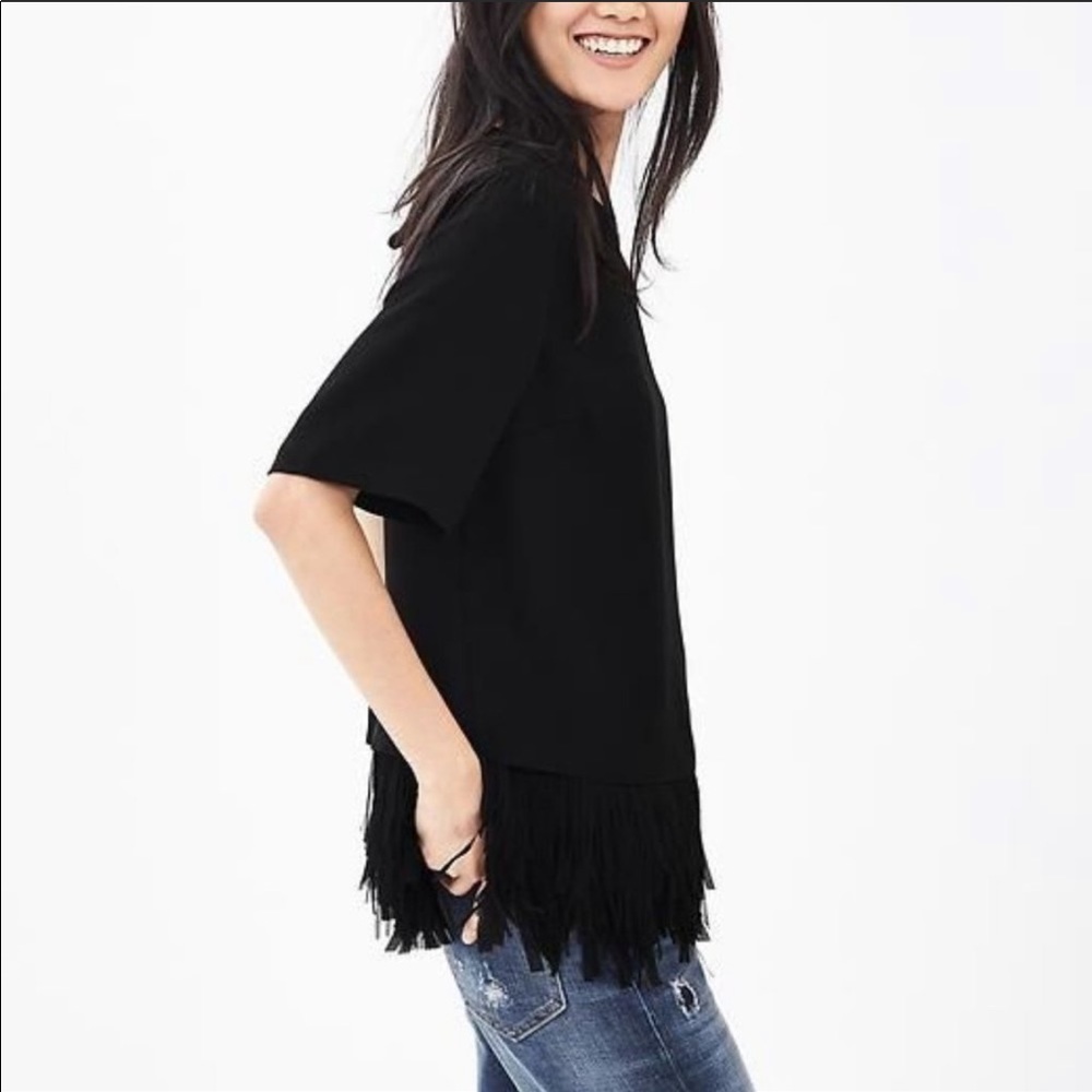 Banana Republic Crepe Fringe Top XXSP